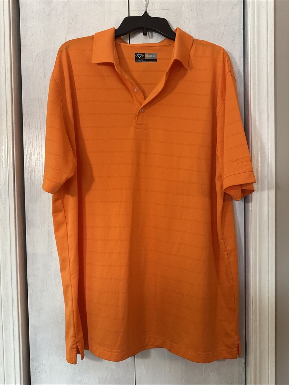 Polo Shirt Callaway Men's Short Sleeve Opti Dri Orange pre-owned size XL #91